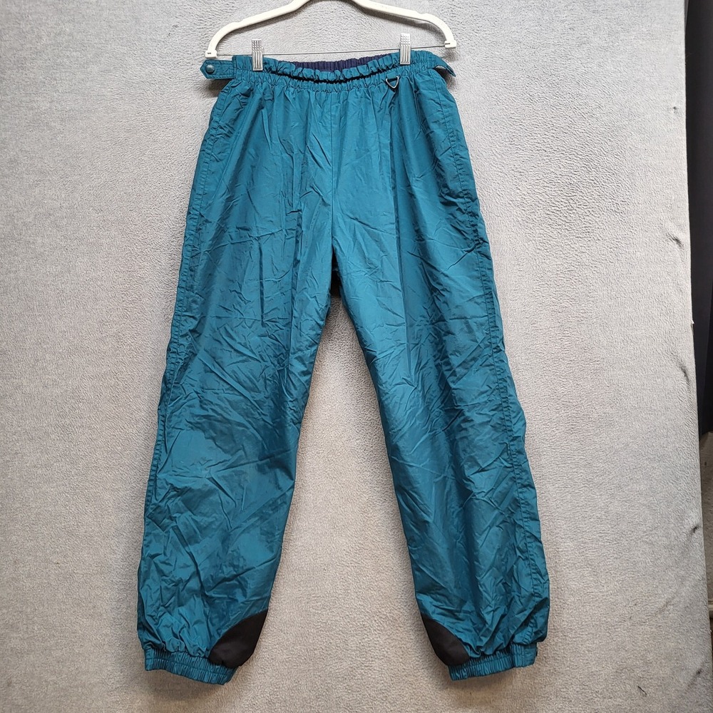 VINTAGE Columbia Women Snow Pants Medium Green Ski Snowboard Weatherproof Logo